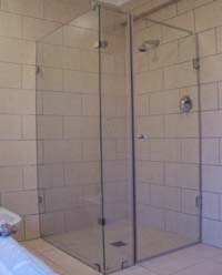 Frameless glass showers with panels