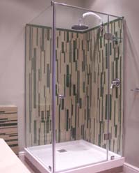 Semi frameless shower with wall channel